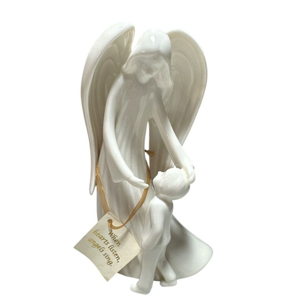 GUND Gifts- A Gift From Heaven Porcelain Angel w/ Little‎ Boy 6" Figurine